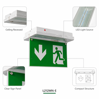 Panneau de sortie de secours LED rechargeable IP65 avec flèche droite et motif homme qui court