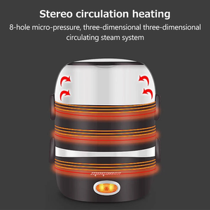 Herrfilk Hộp cơm điện Nấu Ăn điện cầm tay 3 lớp 110V/220V 2L Nồi cơm điện mini Nồi cơm điện làm nóng nhanh Hộp cơm điện - Product Image 2