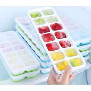 Ice Cube Tray Food Grade Silicone 12 Grids With Lid Sealable For Freezer Family Use - Product Image 1