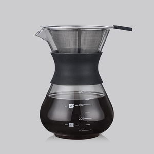 Teiera classica in vetro borosilicato con beccuccio lungo per caffè filtro, <span class=keywords><strong>caffettiera</strong></span> in vetro da 200-400 ml. - Product Image 4