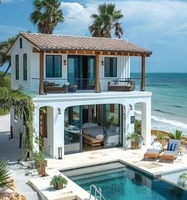 Maison préfabriquée en Chine, maisons insulaires, resort de Bali, bungalow de vacances avec piscine pour lune de miel