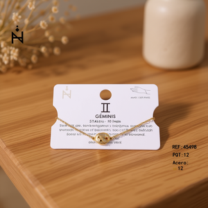 Pulsera de acero inoxidable Gemini en tono dorado, 12 piezas, cadena clásica, regalo de joyería unisex - Product Image 3