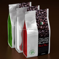 Sachet debout personnalisé de qualité supérieure en BOPP/VMPET/PE, 250g, fond plat, réutilisable, pour café, avec valve, résistant à l'humidité, pour les cafés
