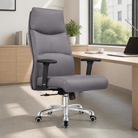 Chaise de bureau exécutive ergonomique moderne à dossier haut en cuir PU pour bureau à domicile, hauteur réglable, accoudoirs 3D