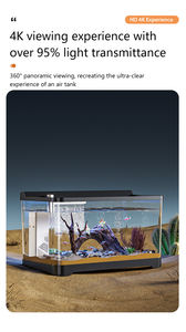 Acquario da Scrivania con Illuminazione, Vasca Ecologica in Plastica Trasparente per Pesci Ornamentali - Product Image 3