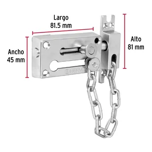 Bullone catena porta Master con 36 unità, finitura cromata opaca, HERMEX - Product Image 3