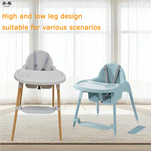Chaise haute pour bébé en plastique et acier réglable en hauteur, chaise d'alimentation pour bébé sur mesure, conception simple avec support - Product Image 3