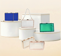 Sac à main tendance en acrylique transparent avec chaîne de perles et motif pierre, sac bandoulière diagonale pour femme RB912