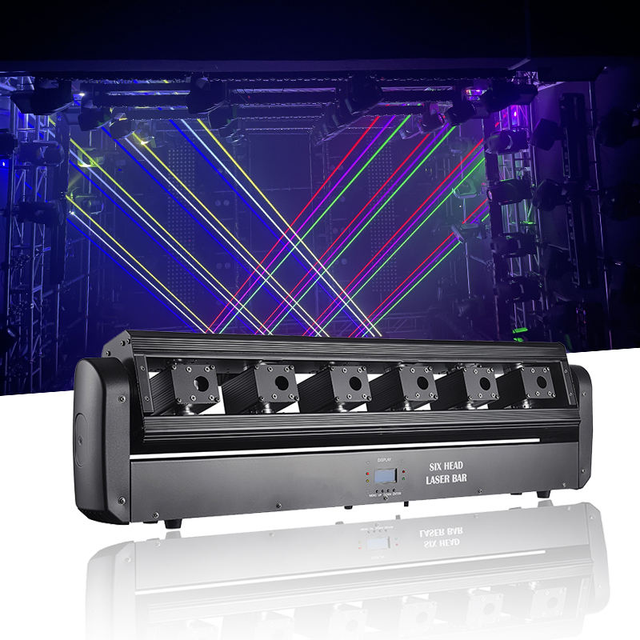 6-eye Colorful RGB Laser Light for Long-Distance Projection of Stage Effects Equipment, Suitable for Bars, Weddings, KTVs