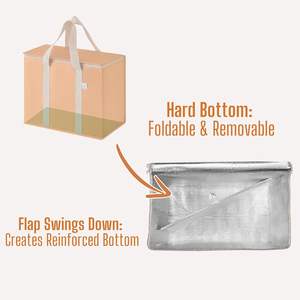 VENO Confezione da 2 Borse Termiche Isolate in PP Pieghevoli Resistenti Capacità 22 kg Chiusura con Cerniera per Consegna Cibo e Spesa (Autunno) - Product Image 5