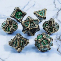 Haute qualité personnalisé émail bleu creux Dragon métal dés ensemble carré polyédrique mdn RPG jeu dés usine en gros mdn cadeaux