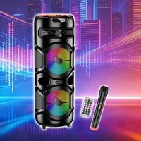 KAKUSIGA 2026 Enceinte de sonorisation DJ active sans fil Bluetooth pour karaoké extérieur, portable, double 8 pouces, grande puissance, pour fêtes