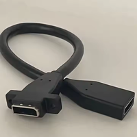 Câble de montage sur panneau blindé tressé en PVC HL 0.3M 1.4, extension 8K 60HZ, mâle-femelle, trous de fixation, pour moniteur, lecteur DVD