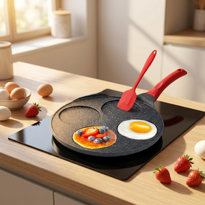 4-Hole Non-Stick Egg Frying Pan, Aluminum <b>Pots</b> <b>for</b> Cooking Set with Fast Heat Conduction <b>for</b> Commercial Kitchen Gadgets & Home - Product Image 2