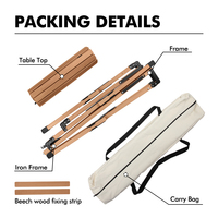 Table de cuisine pliante en bois de hêtre massif, légère et portable, KingGear, pour le camping et les pique-niques, mobilier d'extérieur