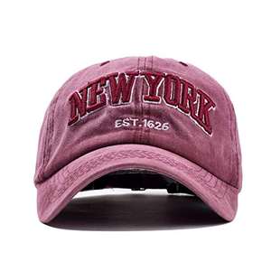 Gorra de Béisbol Personalizada con Tu Logotipo, Estilo Retro Vintage de Nueva York, Unisex, de Sarga de Algodón, 7 Paneles, Desgastada, Ajustable, para Exteriores, con Efecto 3D - Product Image 1