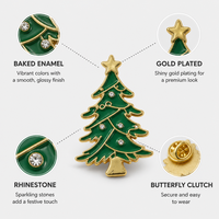 Set di Spille Smaltate Personalizzate per Natale, Spilla in Metallo per le Feste, Distintivo in Lega con Cartoni Animati, Albero di Natale, Renna, Pupazzo di Neve, Placcato Oro, Regalo