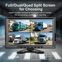 Moniteur d'affichage quadruple à 4 objectifs Full HD 1080p de 10,1 pouces, moniteur de recul, caméra de rétroviseur latéral pour bus et camion