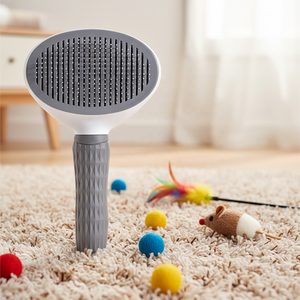 按摩除毛抗菌环保宠物梳不锈钢针刷一键除毛去结器美容梳 - Product Image 1