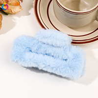 Große Winter-Plüsch-Haarklammern für Damen, Umweltfreundlich, Elegant, für den Täglichen Gebrauch, 5cm Plastik Trendige Plüsch-Fellclips