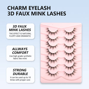 ขนตาปลอมขนมิงค์7คู่แบบพรีเมี่ยมขนตาปลอมแบบหนานุ่มสำหรับใส่ซ้ำได้ - Product Image 2