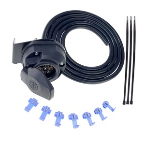 European 7 Pin <b>Waterproof</b> Trailer Connector Socket 2 Meter <b>Cable</b> With Wire Connectors And <b>Cable</b> Ties For RV Use - Product Image 1