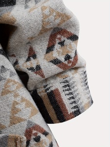 Giacca Casual da Uomo Personalizzata con Stampa Azteca, Bottoni, Maniche Lunghe in Lana, Leggera, con Risvolto, Stile Western - Product Image 5