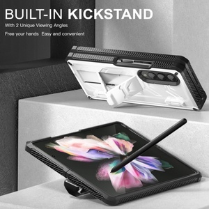 Ốp Điện Thoại Di Động Armour Có Thể Tháo Rời Từ Nhà Sản Xuất Trung Quốc Cho Samsung Galaxy Z Fold 3 4 Ốp Màu Trắng - Product Image 4