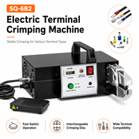 Machine à sertir les terminaux électriques portable SQ-6B2 12,7 kN avec pince à sertir à matrice interchangeable pour câbles 0,25-10 mm² et pédale ergonomique