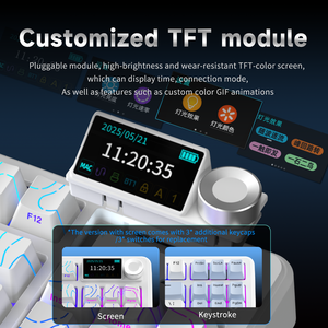 Ajazz ak870 V2 cơ khí Bàn phím không dây tri-chế độ Gasket cấu trúc 10000mAh RGB đèn nền chơi Game bàn phím với núm & hiển thị - Product Image 6