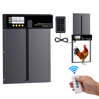Porte automatique carrée pour poulailler, rechargeable solaire, panneau en alliage d'aluminium, contrôle LCD, charge de secours USB-C