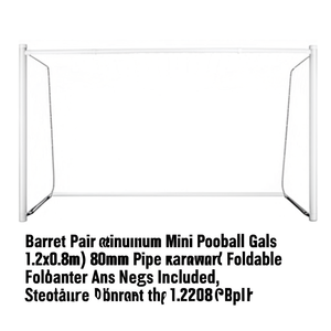 Par de Porterías de Fútbol Mini de Aluminio Barret, 1.2x0.8m, Tubo de 80mm, Estructura Trasera Plegable, Redes y Estacas Incluidas - Product Image 2
