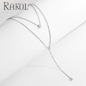 Ras-du-<span class=keywords><strong>cou</strong></span> <span class=keywords><strong>en</strong></span> cristal <span class=keywords><strong>blanc</strong></span> délicat, collier à deux couches plaqué <span class=keywords><strong>or</strong></span> 18 k, accessoires décoratifs pour femmes, collier Long - Product Image 2