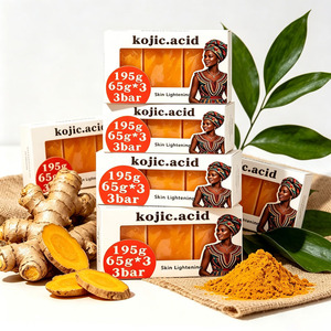Private Label Kojic Acid Turmeric <b>Soap</b> 3 Bars in 1 Box Low MOQ Skin Lightening Dark Spot Corrector <b>Soap</b> Bar - Product Image 1