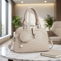 Sac à main en PU blanc à motif crocodile, sac à bandoulière, sac à main pour femme