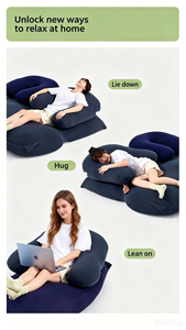 Wholesale Leisure Bedroom &amp; Living Room Playing <strong>Sleeping</strong> Rest U-shaped High Back Chair Lazy Sofa Couch Seat Bean Bag Chair Cover - Product Image 5