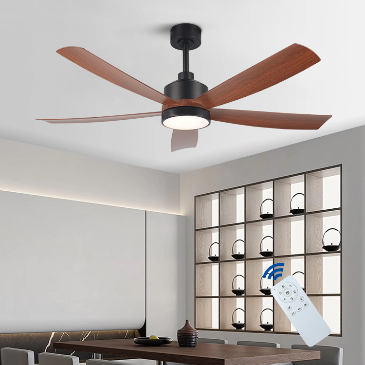New Arrival High Performance 6 File Wind Speed Adjustable Remote Control Led Ceiling Fan WIth Light
