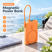 Batterie externe magnétique sans fil mini 5000 mAh en gros, Type C, charge rapide 22,5 W, chargeur de secours de voyage, Li-Polymère, logo personnalisé