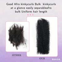Extensions Afro Kinky Curly 100g en vrac, douces, pour tresses au crochet, mini-twists, locs, dreadlocks, mèches de cheveux, logo personnalisable