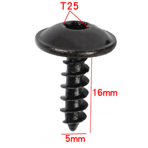 Tornillo autorroscante Torx T25 de 5 mm de diámetro y 16 mm de longitud para aplicaciones en metal, cabeza plana ranurada de acero al manganeso - Product Image 1