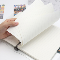 Carnet A5/A6 en PVC transparent, 90 feuilles, rechargeable, avec couverture à clipser, pour journal à feuilles mobiles et gestion budgétaire