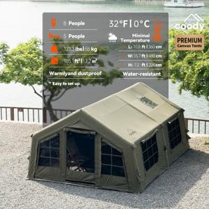 Coody Familia 17.2 Hava Çadırı-Ordu Yeşili Lüks Portatif Şişme Kamp Çadırı Pamuklu Kumaş Açık Hava Maceraları için - Product Image 2