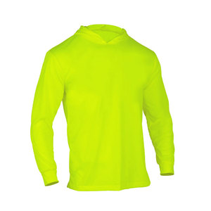 Chemises de travail personnalisées jaunes pour hommes, à capuche, en polyester, haute visibilité, séchage rapide, manches longues, pour la construction - Product Image 2