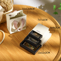 Boîte d'emballage pour bijoux avec couvercle et base, tiroir coulissant, doublure en éponge en papier recyclé pour le rangement des colliers