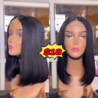 Perruques Bob Naturelles Cheveux Humains Remy Letsfly 250% Promotion, Lace Closure Kim 2x6 SDD 12A, Sans Enchevêtrement, Extensions de Cheveux de 8 à 14 Pouces
