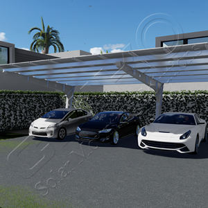 Abri de voiture solaire Kit d'abri solaire résidentiel Abri de voiture solaire étanche en aluminium Système de montage - Product Image 1