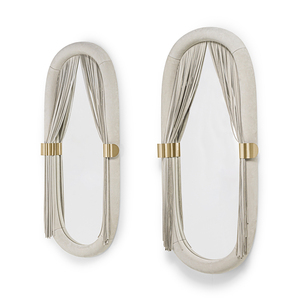 Miroirs muraux décoratifs ovales uniques de luxe pour chambre à coucher, décoration intérieure, miroirs muraux de luxe italiens DV-BLANCHE-01-VISIO - Product Image 2