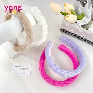 Autumn and Winter Plush Hair bands Rabbit Hair Candy Colors Wash Face Headbands Wide Edge Bundle Hair Accessories