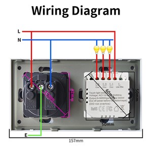 European Standard Touch Switch <b>Socket</b> 16A Glass Panel With Copper Plated Nickel For Wall Installation - Product Image 3