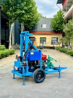 Petite foreuse de puits d'eau diesel de 25 CV avec moteur, portable, pour l'agriculture et l'exploitation minière, profondeur maximale 150 m